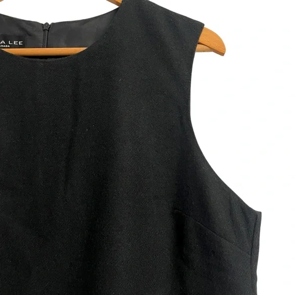 Vintage 90s Wool Blend Black Sleeveless Top w/ Fringe Hem Women’s Size 14 - Picture 4 of 9